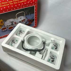 SOLD - Antique seven piece panda China tea set